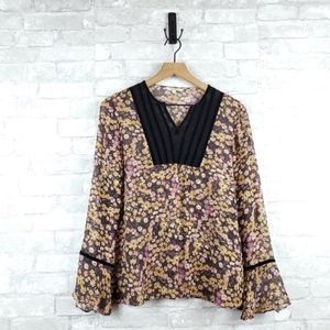 3/$25 Sundance Sheer Floral Blouse Size 8
